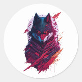 Stunning wolf face photo print accessories therian classic round sticker