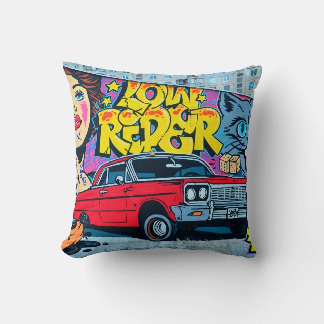 A detailed image of graffiti drawing. Conceptual s Cushion (Front)