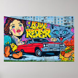 A detailed image of graffiti drawing. Conceptual s Poster