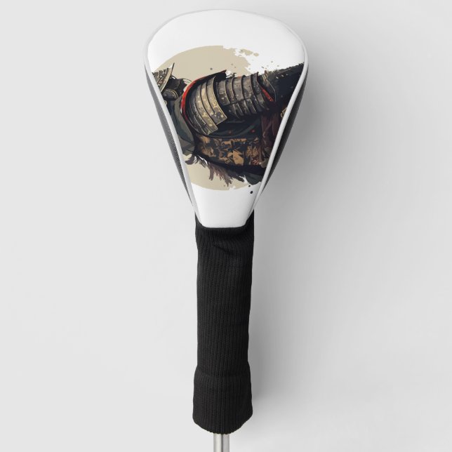 A detailed samurai illustration  golf head cover (Front)