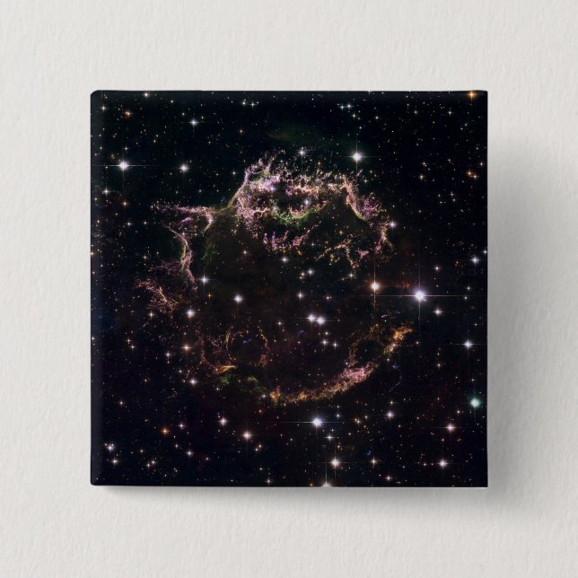 A detailed view at the tattered remains 15 cm square badge (Front)