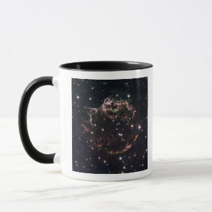 A detailed view at the tattered remains mug