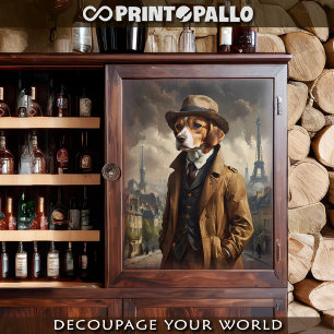 A detective beagle dog in Paris in 1920 Tissue Paper