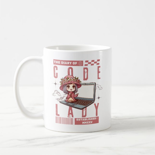 A diary of a code lady coffee mug (Left)