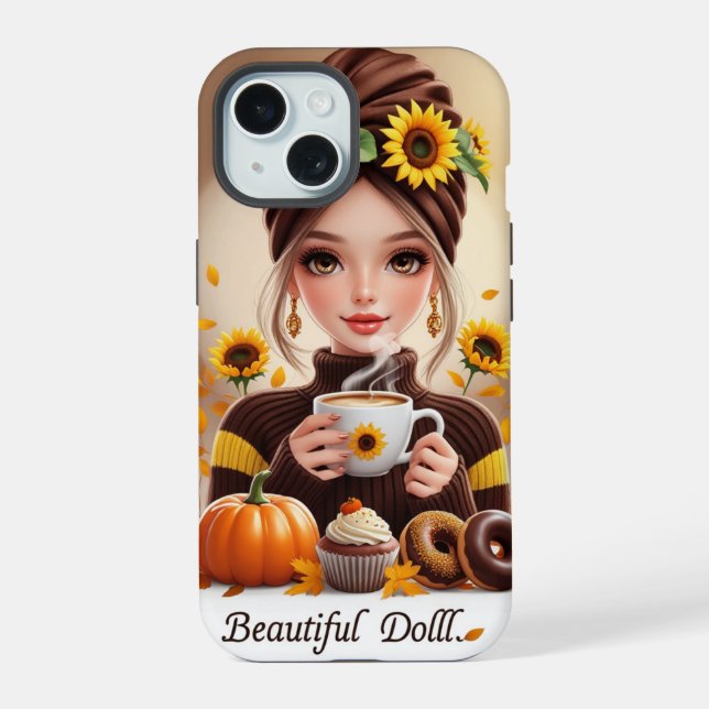 A digital doll-style illustration Phone Case (Back)