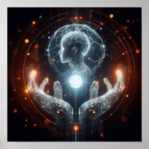 A digital lifeform transforming in virtual space Poster