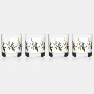 A digital oil pastel of a simple Hummingbird Whiskey Glass