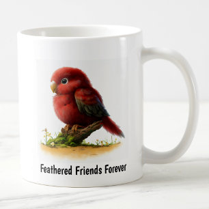 A Digital Painting of a Crimson Rosella Parrot Coffee Mug