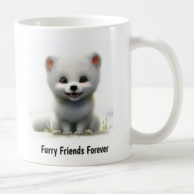 A Digital Painting of a Cute Arctic Fox Coffee Mug (Creator Uploaded)