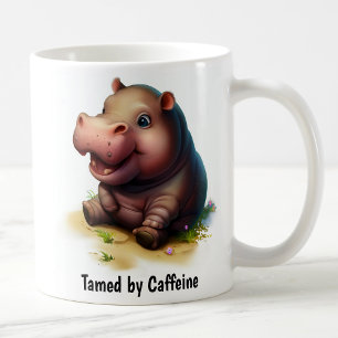 A Digital Painting of a Cute Hippopotamus Coffee Mug