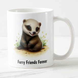 A Digital Painting of a Cute Honey Badger Coffee Mug