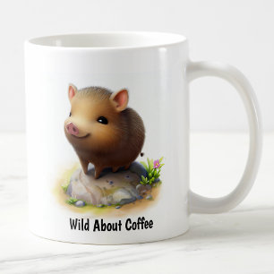 A Digital Painting of a Cute Javelina Coffee Mug