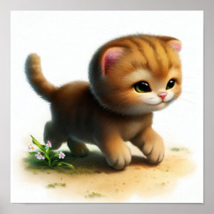 A Digital Painting of a Cute Jungle Cat Poster