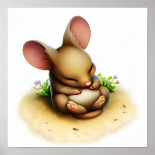 A Digital Painting of a Cute Kangaroo Rat Poster