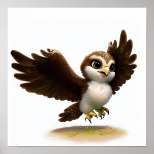 A Digital Painting of a Cute Osprey Poster