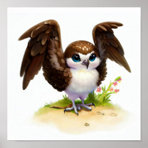 A Digital Painting of a Cute Osprey Poster