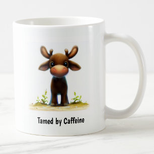 A Digital Painting of a Cute Young Moose Coffee Mug