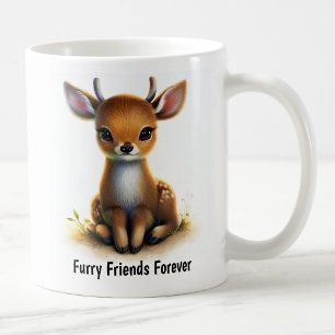 A Digital Painting of a Very Cute Deer Coffee Mug