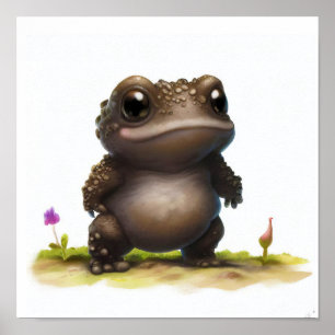 A Digital Painting of a Young Cute Toad Poster