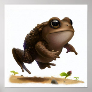 A Digital Painting of a Young Cute Toad Poster