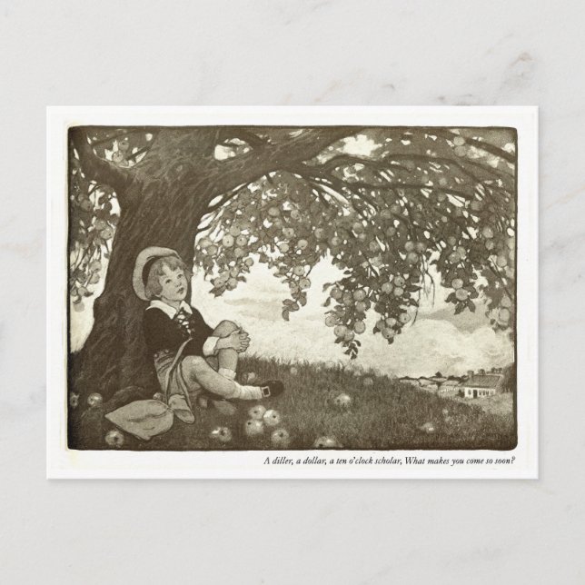 A Diller, A Dollar Nursery Rhyme Postcard (Front)