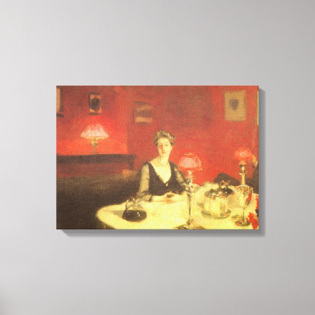 A Dinner Table at Night by John Singer Sargent Canvas Print (Front)
