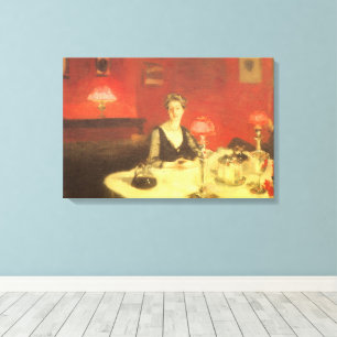 A Dinner Table at Night by John Singer Sargent Canvas Print