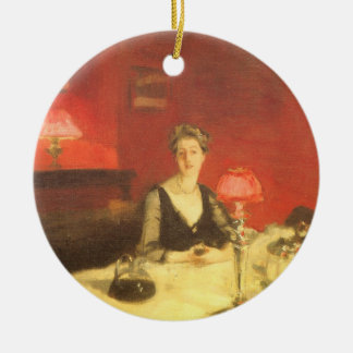 A Dinner Table at Night by John Singer Sargent Ceramic Tree Decoration