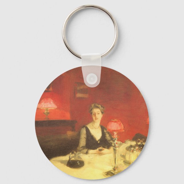 A Dinner Table at Night by John Singer Sargent Key Ring (Front)