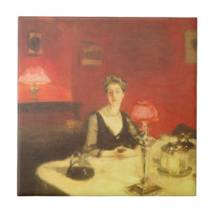 A Dinner Table at Night by John Singer Sargent Tile