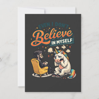 A discouraged unicorn in therapy invitation