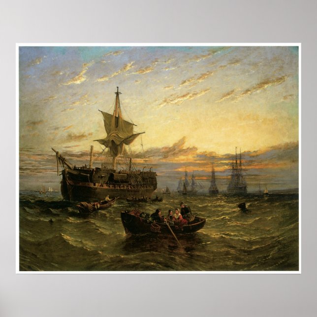 A Dismantled East Indianman in the Thames Estuary, Poster (Front)