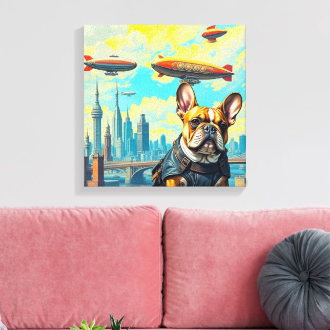 A DISTANT TOMORROW-FRENCH BULLDOG 3 CANVAS PRINT (Insitu(LivingRoom))