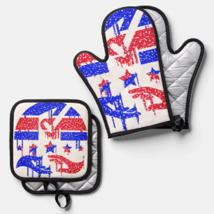 A Distressed Tribute to Vintage Visions with Speck Oven Mitt & Pot Holder Set