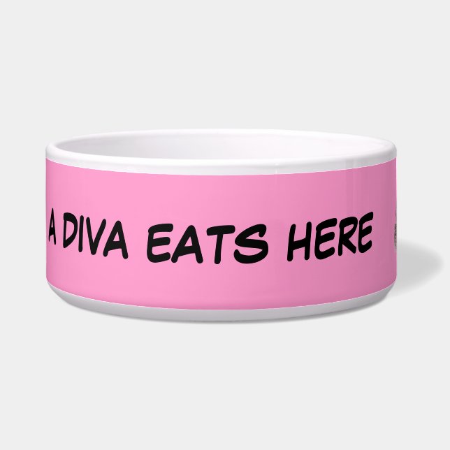 A DIVA EATS HERE Pet Bowl (Left)