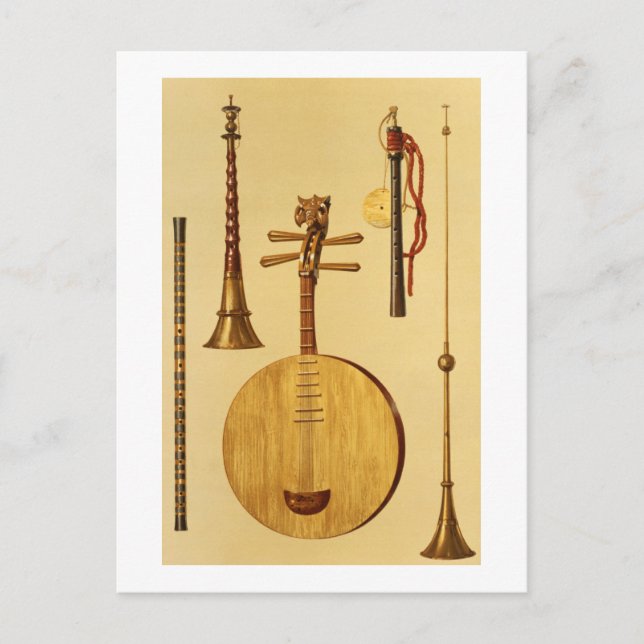 A dizi, a sona, a yueqin, Chinese, a Japanese hich Postcard (Front)