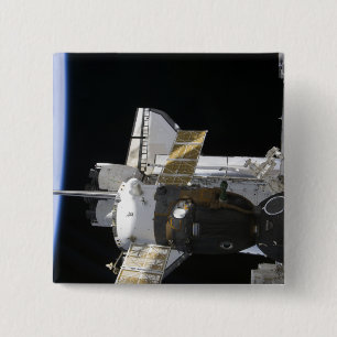 A docked Soyuz spacecraft 15 Cm Square Badge