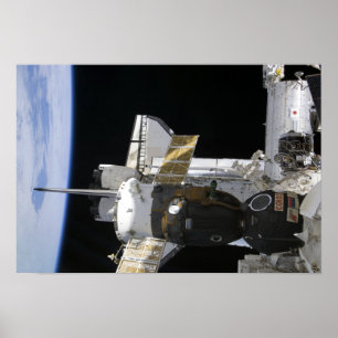 A docked Soyuz spacecraft Poster