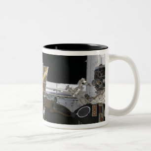 A docked Soyuz spacecraft Two-Tone Coffee Mug