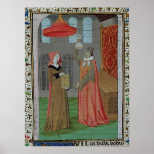 A doctor examining St. Elizabeth's urine Poster