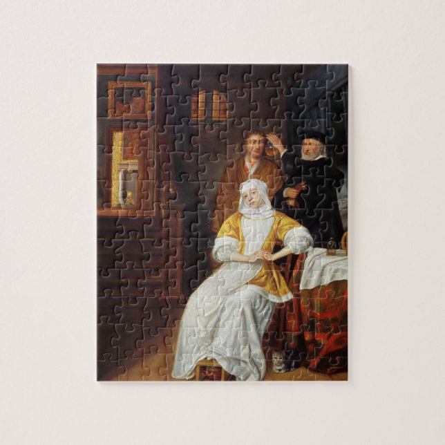 A Doctor Visiting a Young Lady in a Bedroom (oil o Jigsaw Puzzle (Vertical)