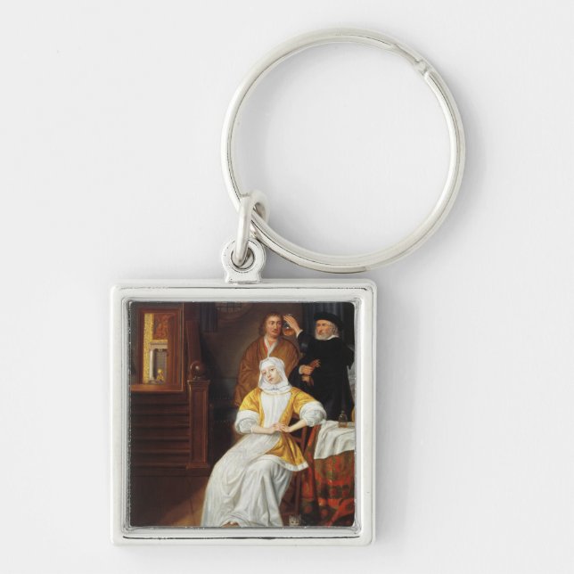 A Doctor Visiting a Young Lady in a Bedroom (oil o Key Ring (Front)