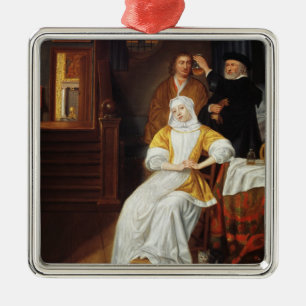 A Doctor Visiting a Young Lady in a Bedroom (oil o Metal Tree Decoration