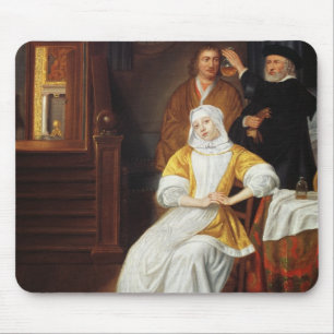 A Doctor Visiting a Young Lady in a Bedroom (oil o Mouse Mat