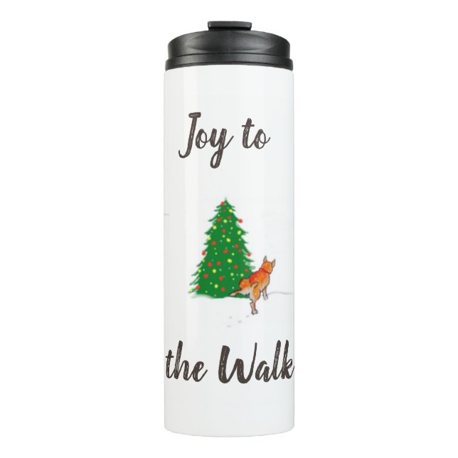 A dog and a Christmas tree Thermal Tumbler (Front)