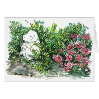 A dog and flowers