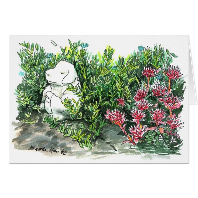 A dog and flowers (Front Horizontal)