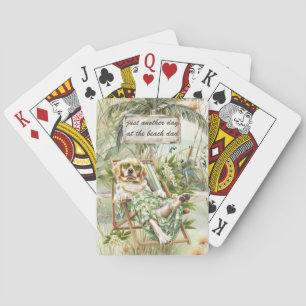 A Dog Day at the Beach Father's Day Playing Cards