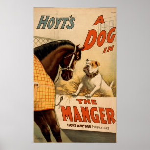 A Dog in The Manger Vintage Theatre Poster