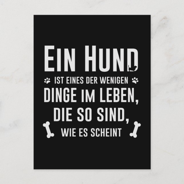 A dog is a low saying with paws postcard (Front)